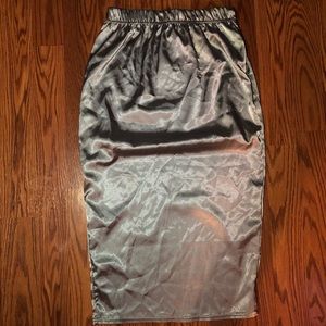 Satin midi skirt